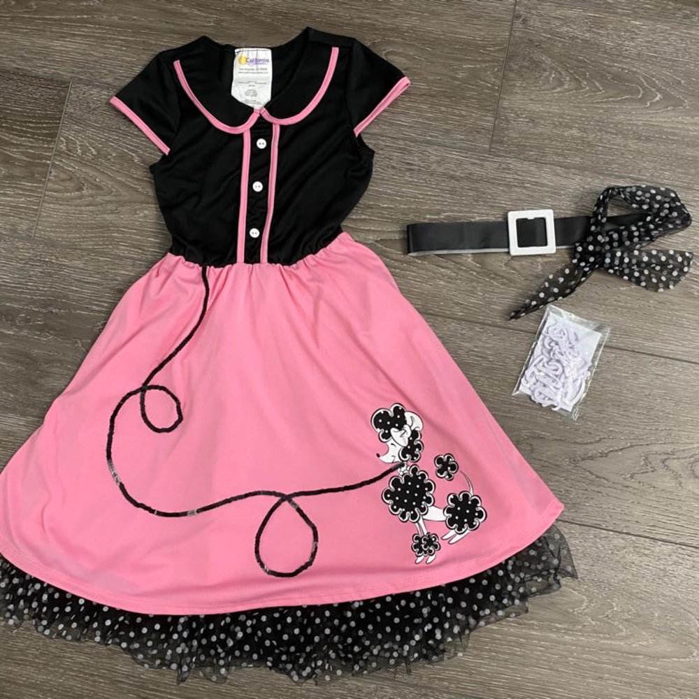 California Costumes 50s Sweetheart size 10-12 girls (with unused letters)